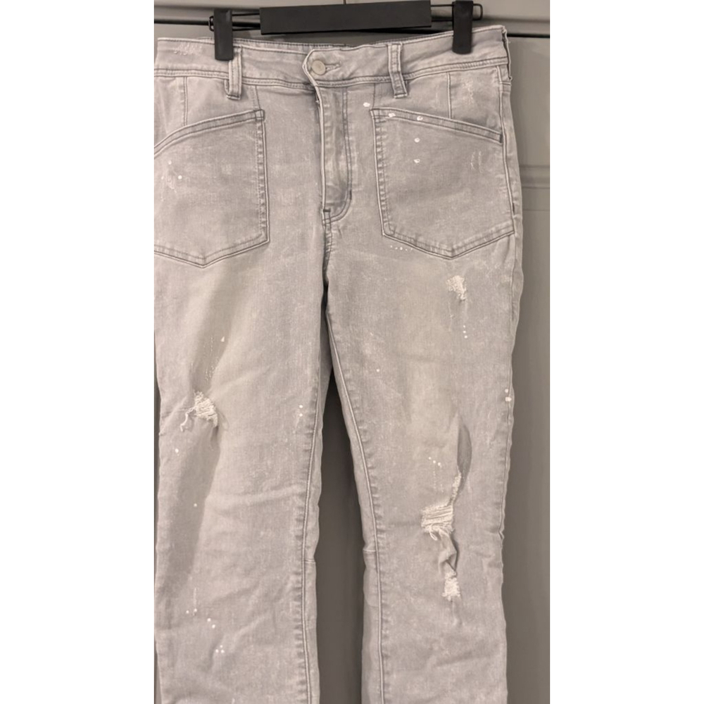 Women's We The Free Gray Distressed Skinny Jeans with Paint Splatter, Size 31 - Picture 3 of 11